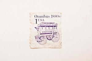 El Paso, Texas, May 30 2022 The Collectible Omnibus 1880s USA 1 cent stamp photo