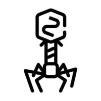 bacteriophage virus line icon vector isolated illustration