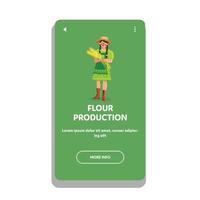 Wheat Flour Production Factory Worker Girl Vector