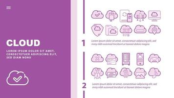 Cloud Service Storage Landing Header Vector