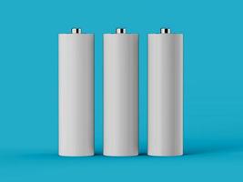 AA Size battery isolated on white background blank rechargeable battery aa or aaa size 3d illustration photo