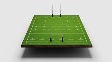 sección transversal del campo de fútbol americano con estadio de rugby verde campo de hierba ilustración 3d foto