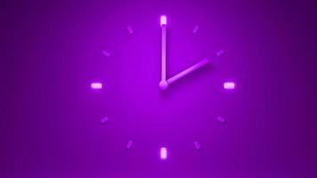 Backlit purple clock time 3D illustration 3D rendering subtle photo