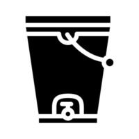 ilustración de vector de icono de glifo de cubo de compostaje