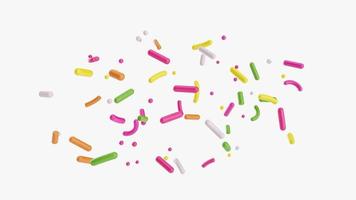 Colorful sprinkle falling 3d illustration photo