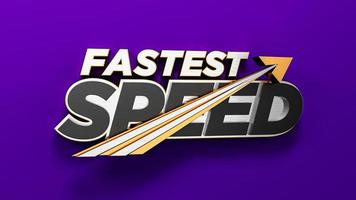 Fastest Speed Logo Typography 3d letters 3d illustration photo