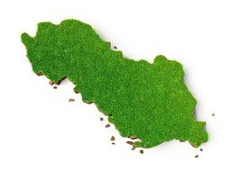 vista superior albania país hierba y suelo textura mapa 3d ilustración foto