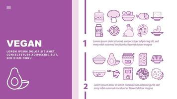 Vegan Menu Restaurant Landing Header Vector