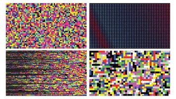 Pixel Noise Of Channel Grain Screen Set Vector