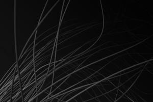 líneas de volumen negras abstractas ilustración 3d. fondo de cables que fluyen en el estilo tecnológico foto