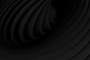 Representación 3d de fondo de forma retorcida en capas negras con estilo foto