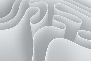 onda retorcida abstracta sobre un fondo blanco. superficie de renderizado 3d de moda foto