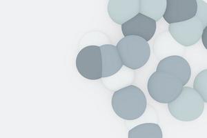 Grey and white rounded shapes decorative background in abstract style. Motion metaball 3d illustration photo