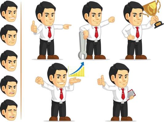 Office Worker Customizable Mascot 7