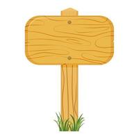 Wooden board on stick for banner with message. vector