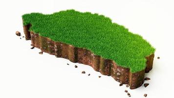 Dominica Map Grass and ground texture 3d illustration photo