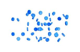 Blue granules of polypropylene, polyamide. Background. Plastic and polymer industry. Microplastic 3d illustration photo