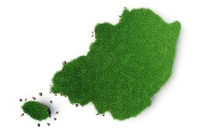 South Korea Map Grass and ground texture 3d illustration photo