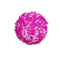 Pink sprinkles coated Vanilla ball. Delicious candy. Isolated background. 3d illustration photo