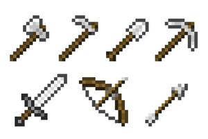 Games Concept, Resizable Vector, Pixel art, Weapons vector