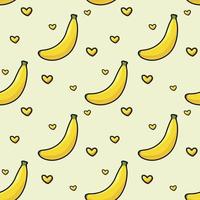 Yellow banana seamless repeat pattern vector