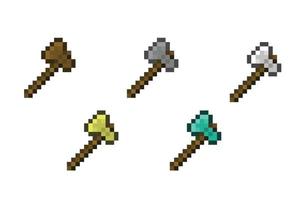 Games Concept, Resizable Vector, Pixel art, Axes vector