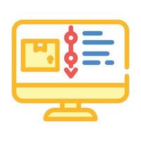 direction monitoring on computer color icon vector illustration