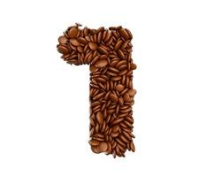 Digit 1 made of chocolate Coated Beans Chocolate Candies Alphabet Word One 3d illustration photo