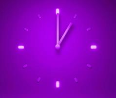 Ilustración 3d de tiempo de reloj púrpura retroiluminado Representación 3d sutil foto