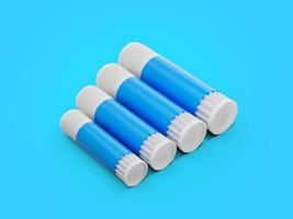 Set of glue sticks Small to large on blue background 3d illustration photo