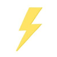 Lightning bolt icon in flat style. Vector illustration for web design isolated on white background.