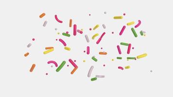 Colorful sprinkle falling 3d illustration photo