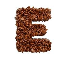 Letter E made of chocolate Coated Beans Chocolate Candies Alphabet Word E 3d illustration photo