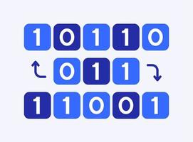 flujo de base de datos de computadora de jerarquía de pila binaria para tema de programación o elemento gráfico vector