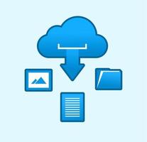 ilustración de vector de icono de almacenamiento de base de datos de servicio en la nube para marca de inicio digital o elemento gráfico