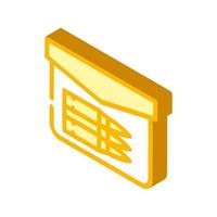 bullet pocket isometric icon vector illustration