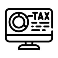 online tax report line icon vector illustration