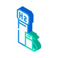 hydrogen gas station isometric icon vector illustration