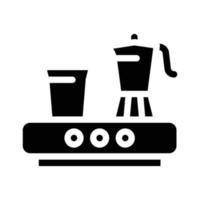 ilustración de vector de icono de glifo de máquina de bebida de café géiser eléctrico