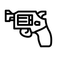 Ilustración de vector de icono de línea de pistola de revólver