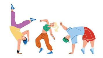 Teenagers In Dancing Class Exercising Dance Vector