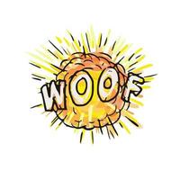 Explosion Woof Cartoon vector