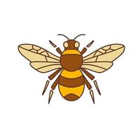 monoline de abeja abejorro vector