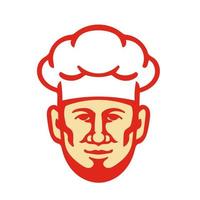 Chef Cook Beard Toque Hat Retro vector