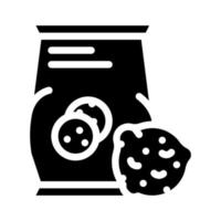 oatmeal cookies snack glyph icon vector illustration