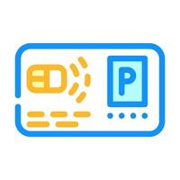 pass card parking color icon vector illustration