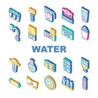 Water Treatment Filter Collection Icons Set Vector