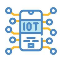 Ilustración de vector de icono de color de tecnología financiera iot