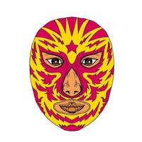 Luchador Mask Star Lightning Bolt Drawing vector