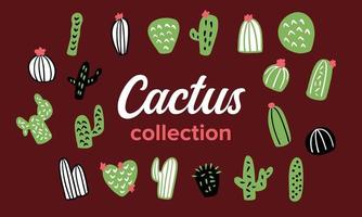 106Cactus sticker icon vector collection